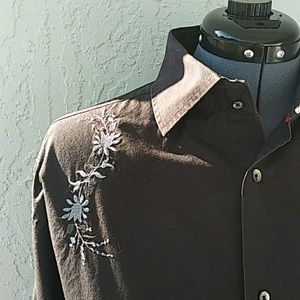 Contigo Men's Black Cotton Floral ContigoShirt 👕